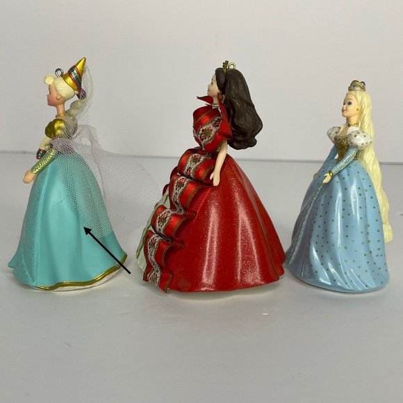 Hallmark Barbie Ornaments 97 Holiday Barbie & Repunzel 99 Cinderella - Picture 8 of 13